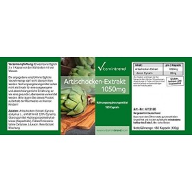 Extrait dArtichaut 1050mg - 180 gélules - ! POUR 2 MOIS ! - Végan - 2,5% de Cynarine | Vitamintrend®