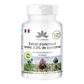 Extrait dArtichauts 350 mg - Végétarien - Jus d´artichaut en poudre avec 2,5% cynarine - 90 capsules | HERBADIREKT by Warnke