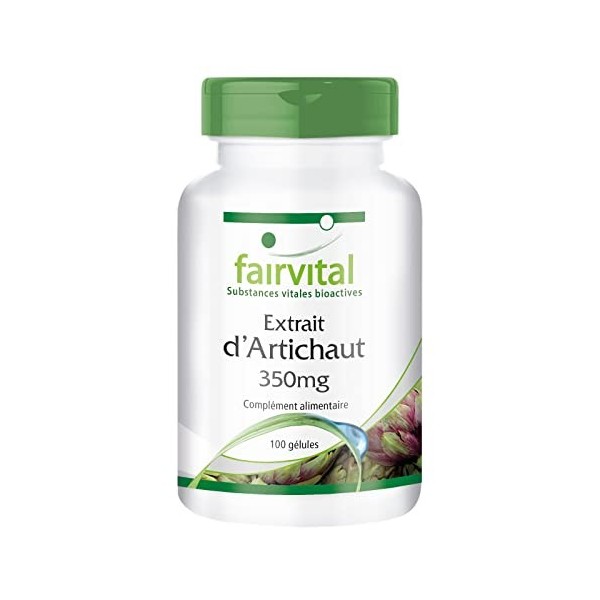 Fairvital | Artichaut 350mg - set pour pendant 3 mois - VEGAN - Fortement dosé - 100 caps - standardisé à 2,5% Cynarine