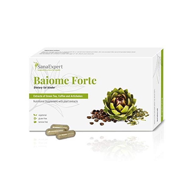 SanaExpert Baiome Forte | SUPPLÉMENT MINCEUR BRÛLEUR DE GRAISSES | à lextrait dartichaut, de graines de café vert et thé ve