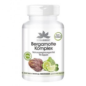 Complexe de Bergamote - 90 gélules avec artichaut et choline - qualité pharmacie allemande - fortement dosé - végan | Herba D