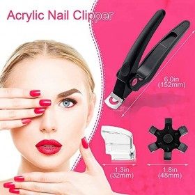Coupe-Ongles en Acrylique, professionnel réglable en acier inoxydable Coupe-Ongles Kit, Coupe Faux Ongle Capsule pour Faux On
