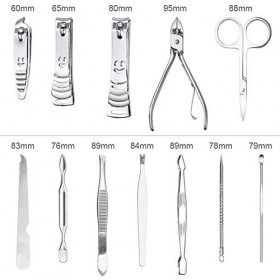 Zacro 12 en 1 set de Coupe-ongles Kit Manucure Pedicure En Acier inoxydable Soin des ongles outil de manucure pédicure