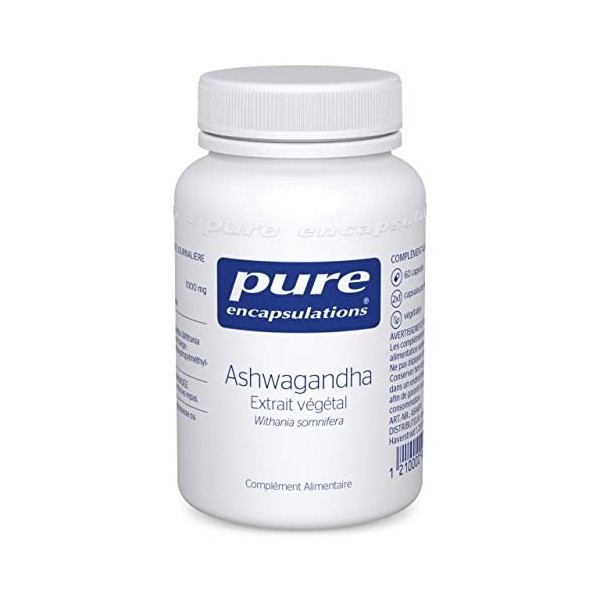 Pure Encapsulations - Ashwagandha - Extrait Concentré 1000mg de Ginseng Indien - Contribue au Fonctionnement Cognitif Normal 