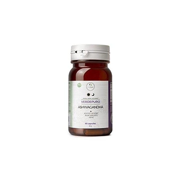 MyVitaly® Verdepuro Ashwagandha 600mg forte - supplément organique pur avec racine dAshwagandha Withania somnifera KSM-66,