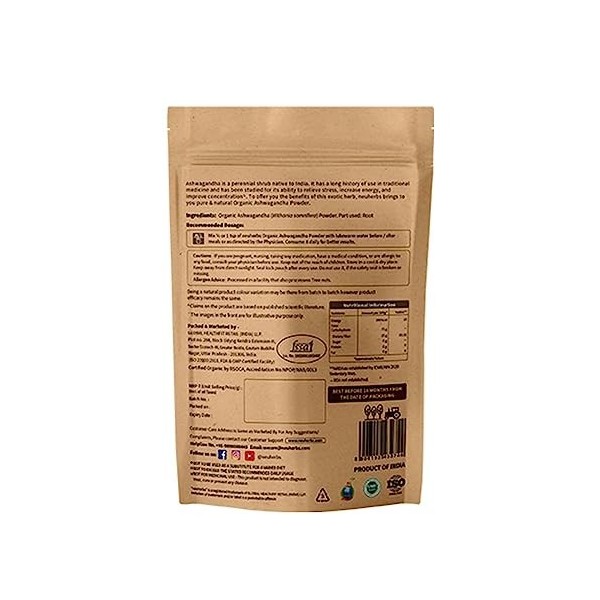 Green Velly Indian Neuherbs Organic Ashwagandha Powder | Ayurvedic Support for Stress, Mental Calmness & Anxiety Issues | Cer