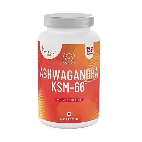 Ashwagandha KSM-66 | Gélules Extra Fort 600 mg | 120 Gélules Vegan | Extrait de racine premium KSM-66 hautement dosé avec 5% 
