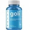 Goli Nutrition, Ashwagandha Gummies avec Vitamine D, 60 Gommes végétaliennes, Sans Gélatine, Testé en Laboratoire, Sans Glute