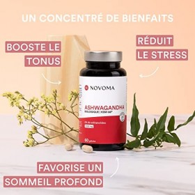 NOVOMA Ashwagandha KSM-66® 1000 mg, Adaptogène Naturel Anti-stress & Sommeil Réparateur, Extrait de Racine Pur, 5% de Withano