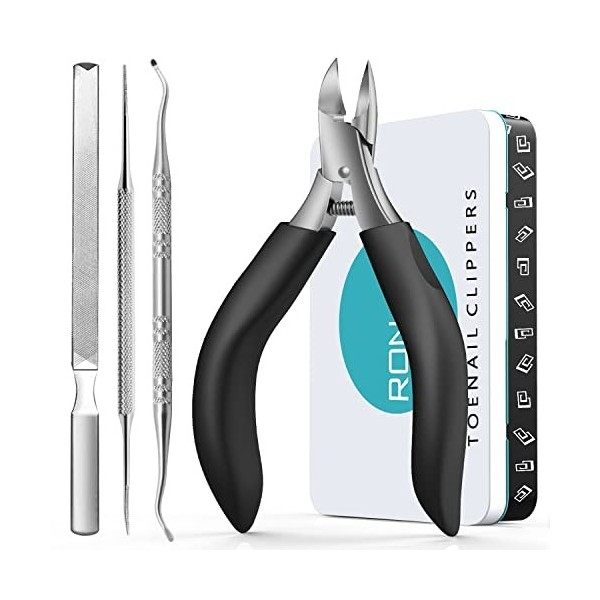 RONAVO Ensemble de coupe-ongles – Traitement des ongles incarnés et coupe-ongles pour ongles épais – Coupe-ongles professionn