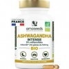 Ashwagandha BIO Breveté KSM-66™ | Extra Fort : 5% withanolides | Stress, Sommeil, Énergie, Bien-Être | 60 gélules vegan de 50