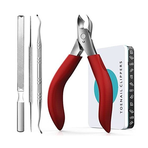 RONAVO Ensemble de coupe-ongles – Traitement des ongles incarnés et coupe-ongles pour ongles épais – Coupe-ongles professionn