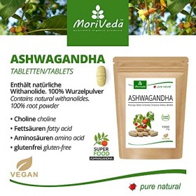 Ashwagandha comprimés 1000 mg ou capsules 600 mg - produit naturel pur de qualité supérieure - cerise dhiver, ginseng indien