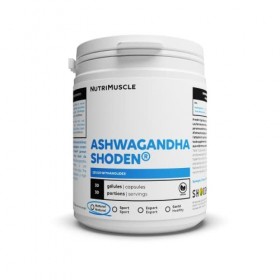 Ashwagandha Shoden | Concentration withanolide excellente 35% • Plante ayurvédique cultivée en Inde | Nutrimuscle | 30 Gélule