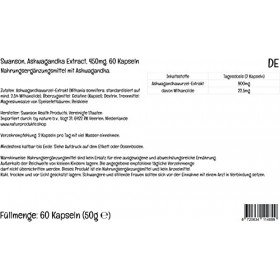 Swanson, Ashwagandha Extract Extrait dAshwagandha , 450mg, Standardisé en Withanolide, 60 Capsules, Testé en Laboratoire, S