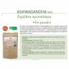 Ashwagandha poudre bio certifié Ecocert