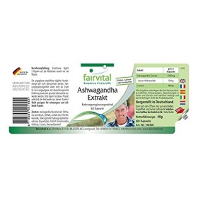 Fairvital | Ashwagandha 500mg - extra fort - Ginseng Indien - VEGAN - 60 gélules - extrait d Ashwagandha standardisé à 5% de