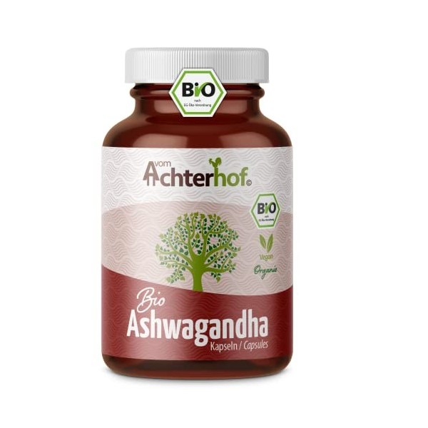 Gélules dashwagandha bio 150 pièces | poudre dashwagandha finement moulue sous forme de gélules | qualité biologique certif
