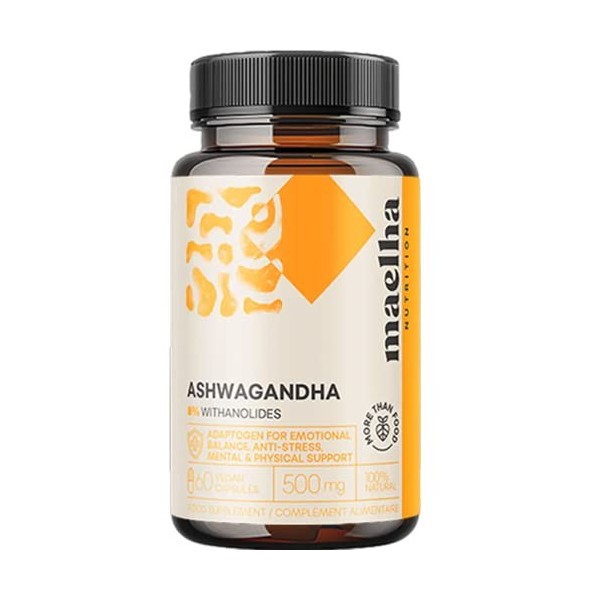 Ashwagandha Ayurveda | Extrait concentré 8% en Withanolides | 60 gélules | Complément 100% Naturelle
