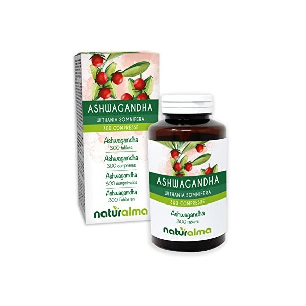 Ashwagandha ou Ginseng indien Withania somnifera racines Naturalma | 150 g | 300 comprimés de 500 mg | Complément alimentai
