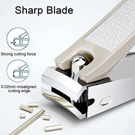 Rnitle Coupe-ongle Professionnel,Coupe Ongle Professionnel en Acier Inoxydable,Coupe Ongle avec Receveur Pour Hommes et Femme