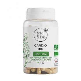 ACTION CARDIOVASCULAIRE & CHOLESTÉROL - CARDIO BIO - Ail, Aubépine, Olivier, Reine des Près Bio certifiés Ecocert - 120 gélul