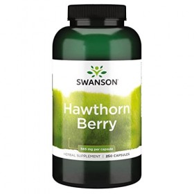 Swanson, Hawthorn Berry Baies dAubépine , 565mg, 250 Capsules, Hautement Dosé, Testé en Laboratoire, Sans Soja, Sans Gluten