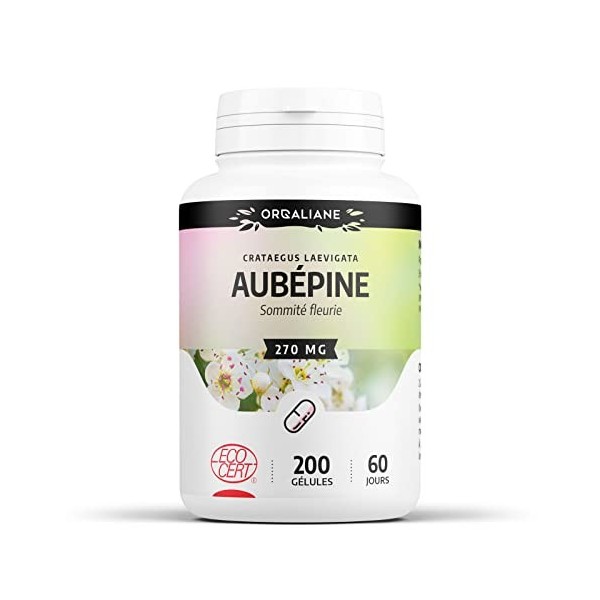 Aubépine 270 mg - 200 gélules - Certifié Ecocert