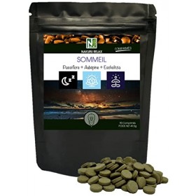 NAKURU | Sommeil - Passiflore + Aubépine + Escholtzia | Gamme Relax | Fabriqué en France | 90 Comprimés de 550mg / Poids Net