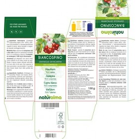 Aubépine Crataegus oxyacantha feuilles et fleurs Naturalma | 150 g | 300 comprimés de 500 mg | Complément alimentaire | Nat