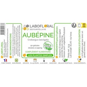 Aubépine Labofloral 50 gélules dosées à 245 mg - Complément alimentaire - Détente, sommeil, fonctions circulatoires - Fabriqu
