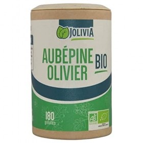 Aubépine Olivier Bio - 180 gélules végétales de 280 mg | Format Gélule | Complément Alimentaire | Vegan | Fabriqué en France