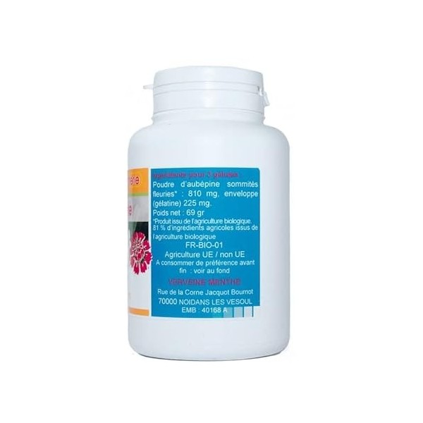 GELULES AUBEPINE 200 gélules dosées à 270 MG.