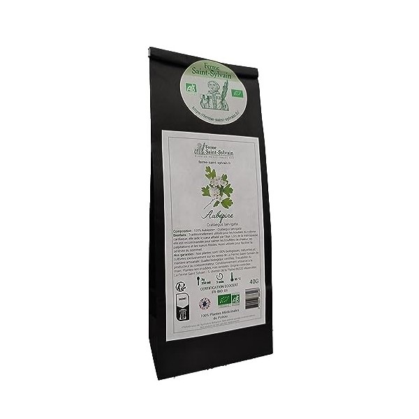 Tisane Aubépine bio sachet 40g - Origine France - La Ferme Saint Sylvain - Organic hawthorn