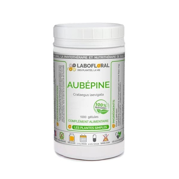 Aubépine Labofloral 1000 gélules dosées à 245 mg - Complément alimentaire - Détente, sommeil, fonctions circulatoires - Fabri