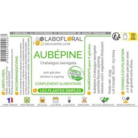 Aubépine Labofloral 500 gélules dosées à 245 mg - Complément alimentaire - Détente, sommeil, fonctions circulatoires - Fabriq