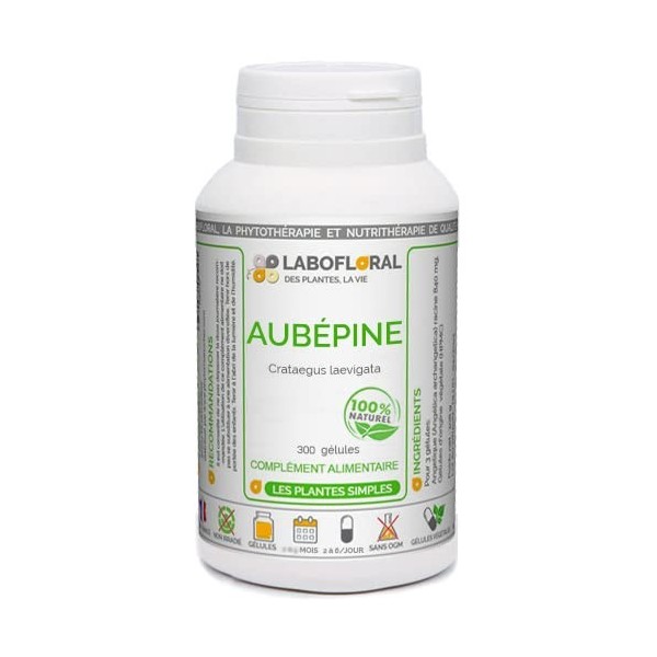 Aubépine Labofloral 300 gélules dosées à 245 mg - Complément alimentaire - Détente, sommeil, fonctions circulatoires - Fabriq