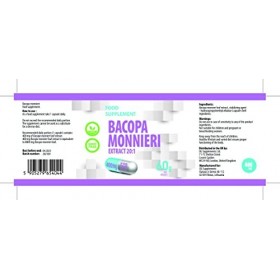 Bacopa Monnieri Brahmi Extrait équivalent à 8000 mg 400 mg dextrait 20:1 120 capsules végétaliennes, très puissantes, sans