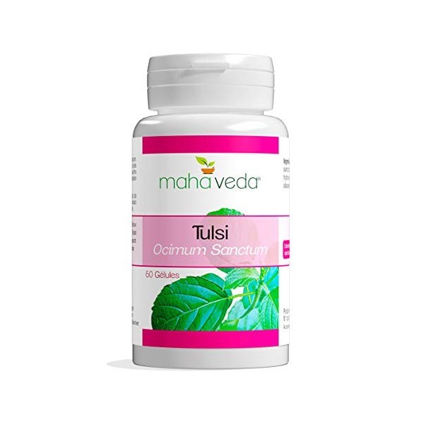TULSI - Gelules de Tulsi titré en tanins pour la vitalité - Complément Alimentaire Vegan et Naturel - Dosage renforcé à 425mg