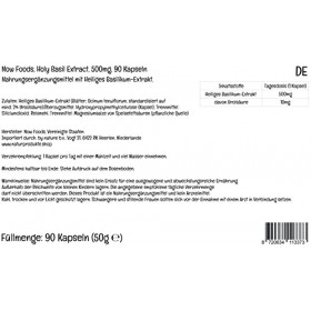 Now Foods, Holy Basil Extract Extrait de Basilic Sacré , 500mg, 90 Capsules végétaliennes, Testé en Laboratoire, Sans Soja, 