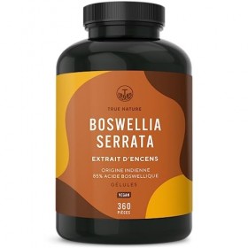 Boswellia Serrata - 360 gélules de 500 mg - 85% dacide boswellique – 2000mg par jour Haut dosage - Encens en gélules, vega
