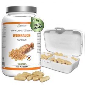 Boswellia Serrata 9400 mg 10 :1 | 365 gélules | Pour 6 Mois | y compris le pilulier | 85% Dacide Boswellia | végétalien | qu