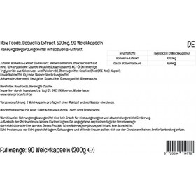 Now Foods, Extrait de Boswellia, 500mg, Extrait de Fumée molle avec Acide Boswellique, 90 Capsules molles, Testé en Laboratoi