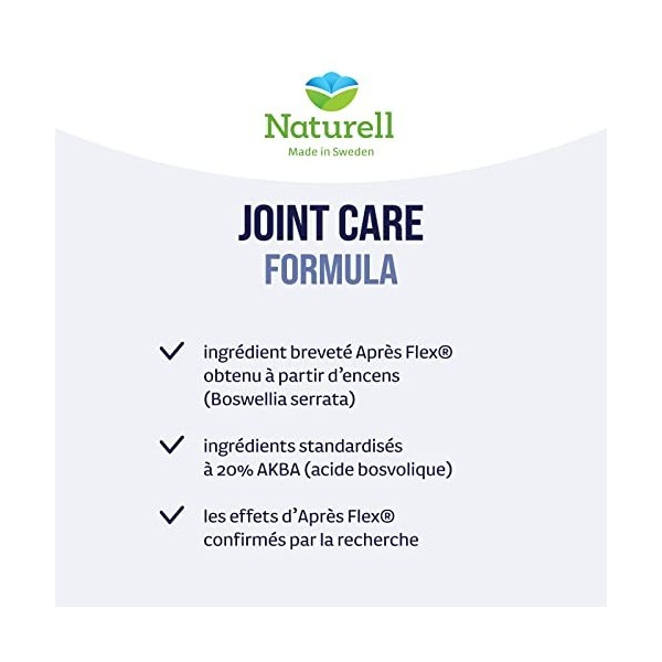 Naturell Joint Care Formula Extrait de Boswellia serrata 100mg - Joint Care Naturell with AprèsFlex®-120 comprimés- vitamine 