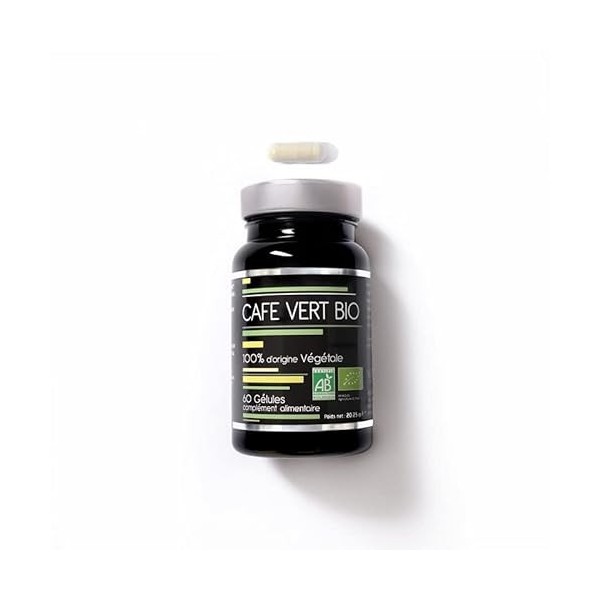 Café Vert BIO - 60 gélules - VEGAN, BIO - NUTRIVIE - Fabriqué en France