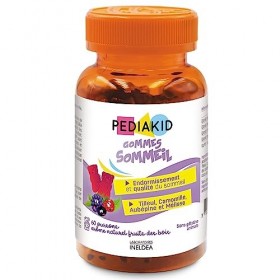 PEDIAKID - Gommes Sommeil - Complément alimentaire - Tilleul, Aubépine, Camomille & Mélisse - Facilite lendormissement - Fav