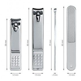 Econtal Coupe-Ongles, Grand et Petit Coupe Ongle, avec Lime à Ongles, Pince à Ongles, Taille-Ongles, Pieds, Orteil, Manucure,