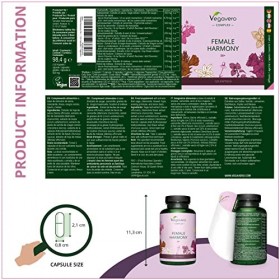 Ménopause Complex Vegavero® | 100% NATUREL & SANS HORMONES | Sauge, Onagre, Houblon, Camomille et Mélisse | Bouffées de Chale