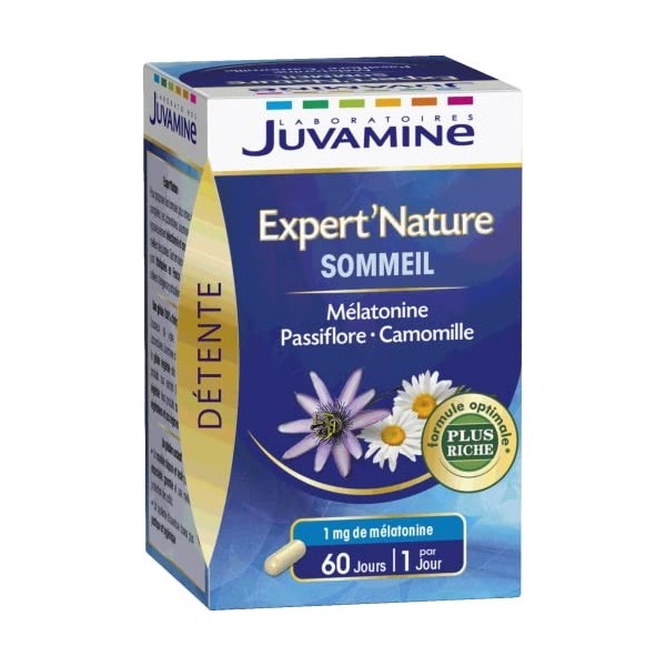 JUVAMINE ExpertNature Sommeil Mélatonine Passiflore Camomille 60 Gélules