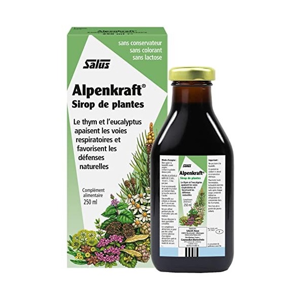 Salus Alpenkraft - Sirop Naturel Bronches et Toux - Soulage la Gorge et les Bronches - En Cas de Toux, Rhumes - 250 ml